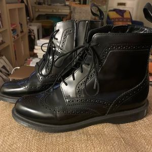 Dr. Martens DELPHINE WOMEN'S Black Brogued Boots 9
